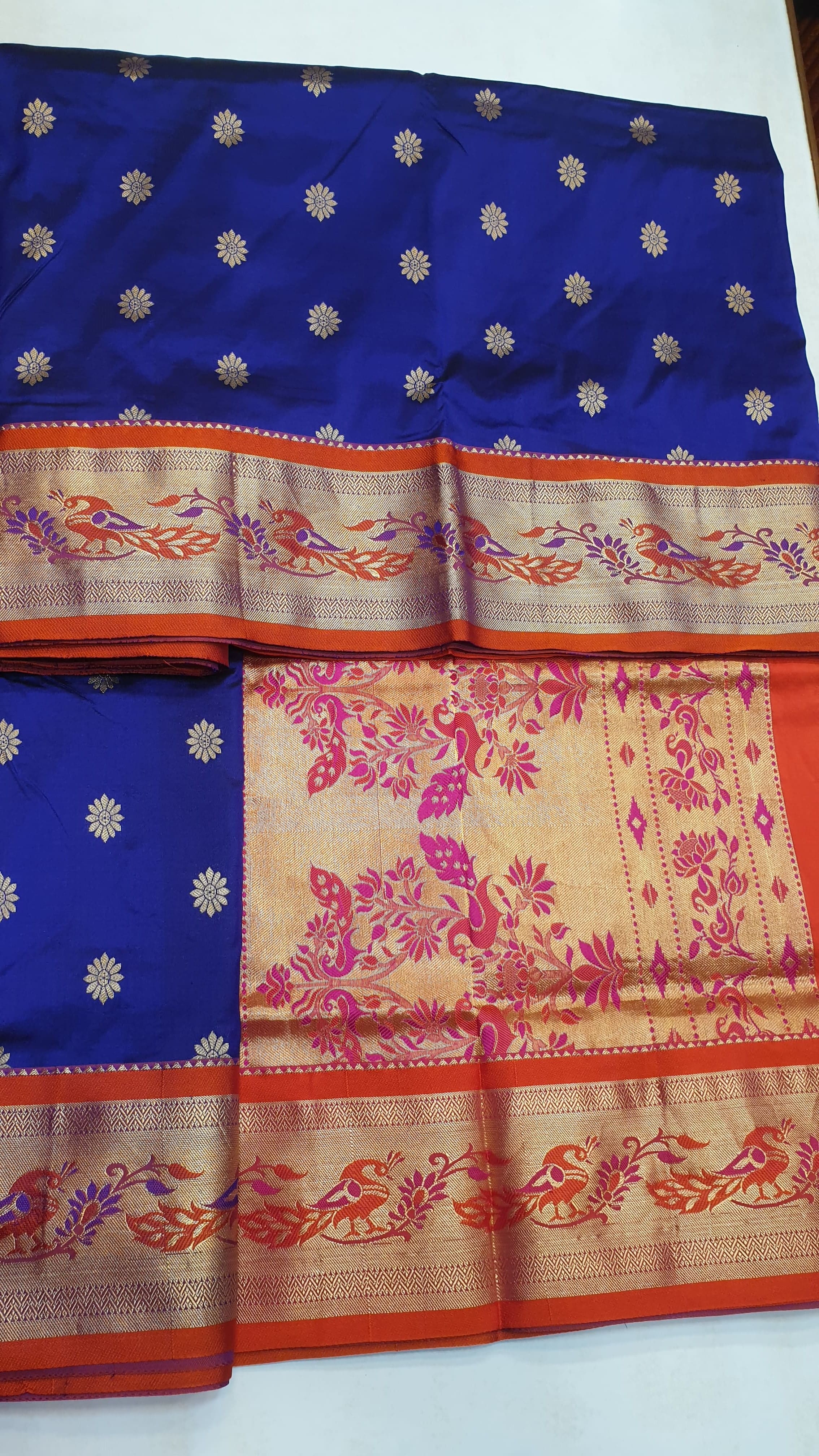 PURE PEACOCK PAITHANI SILK